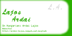 lajos ardai business card